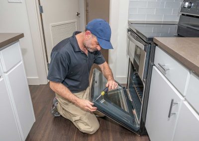 repairing a kitchen appliance